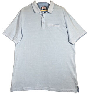 Soul of London Polo Shirt Men's 2XL Sky Blue One Pocket Golf Casual Office Rugby